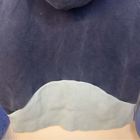 Offline by Aerie Half Zip Hoodie, Size XS, Retro Blue and White Sweatshirt - Picture 6 of 9